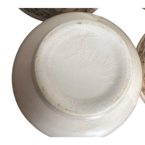 Vtg Nasco Ivory with Gold Floral Scroll Soup Fruit Cup Bowls Set of 5 2.75" Tall - Picture 8 of 10